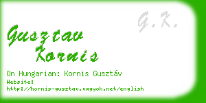 gusztav kornis business card