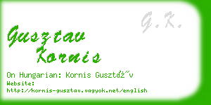 gusztav kornis business card